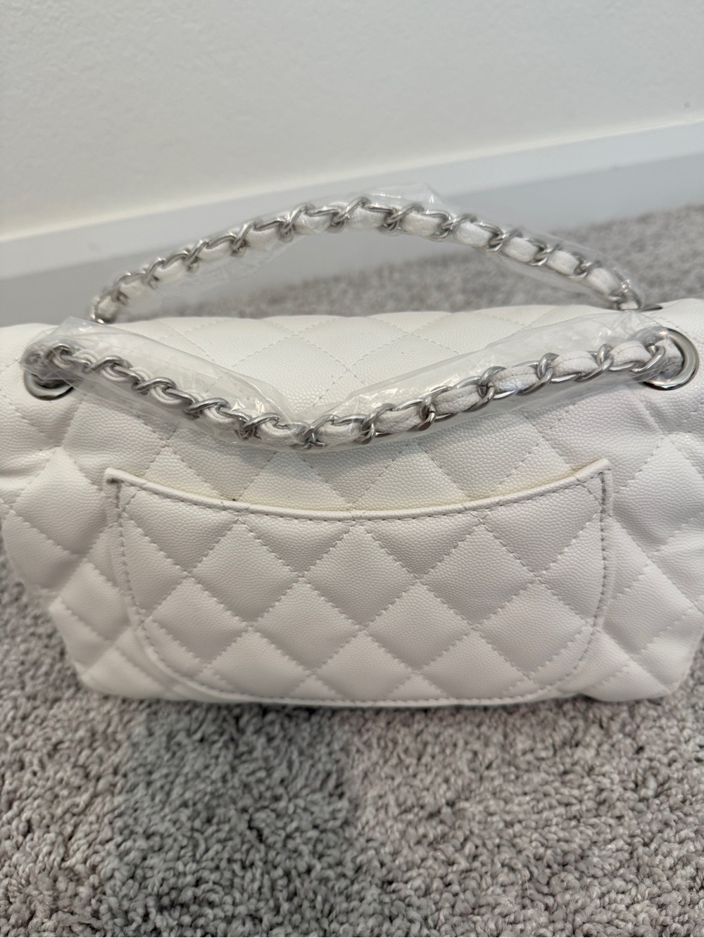 INSPIRED… White Quilted Chain-Handle Women's Shoulder Bag